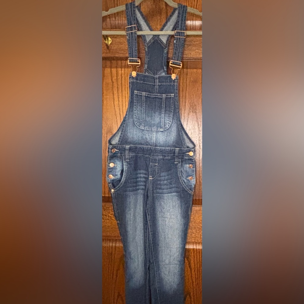 L.e.i Blue Faded Denim Bib Overalls Women Size Small